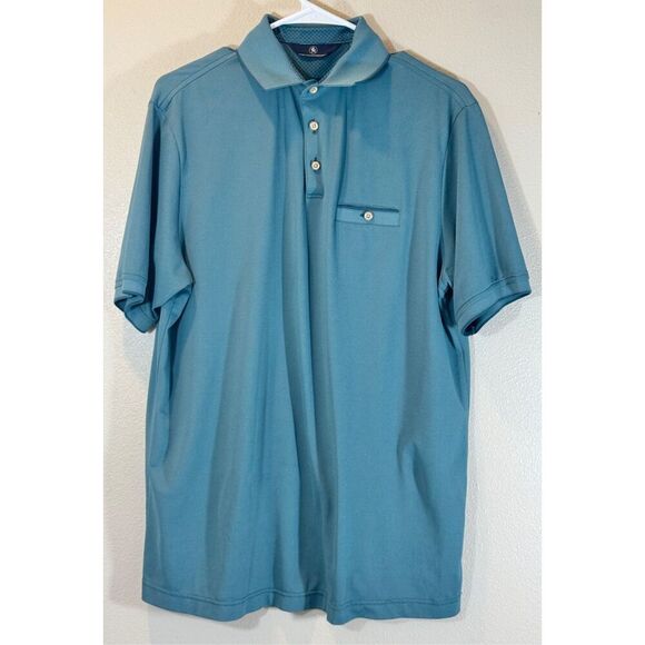 Hart Schaffner Marx Short Sleeve Textured Knit Polo Shirt Women’s Medium - Picture 1 of 7